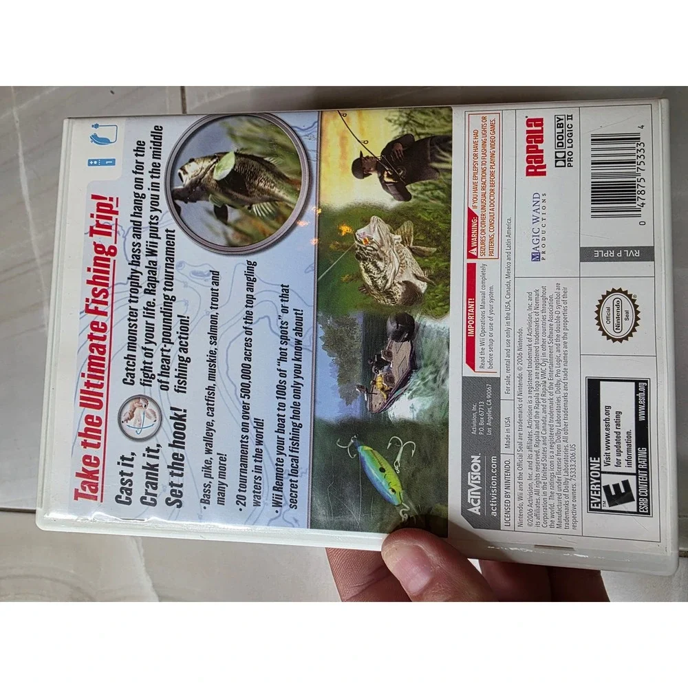 Rapala Tournament Fishing Nintendo Wii Activision CIB Complete‎ With Manual W1